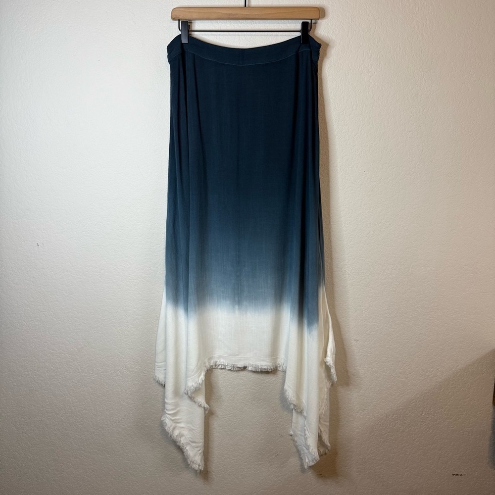 LaVi Blue White Ombre Handkerchief Midi Skirt Size Medium